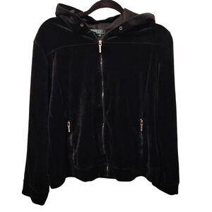 Vintage Ralph Lauren Black Velvet Women's Jacket Size L